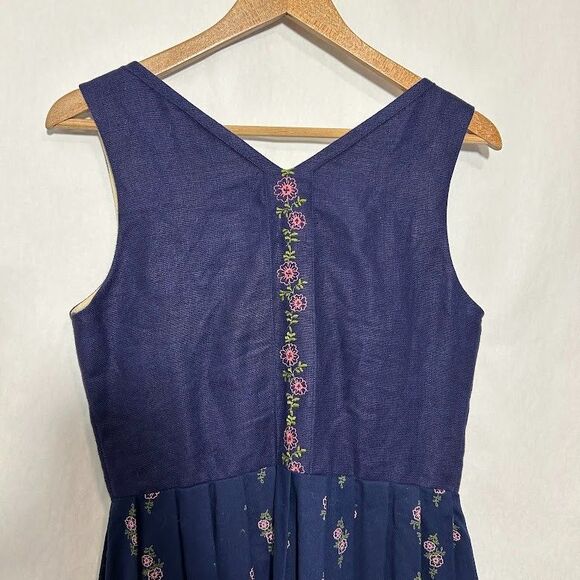 VTG Sportalm Austrian Kitzbühel Floral Button Bodice Pleated Skirt Dress 44 - Picture 5 of 11